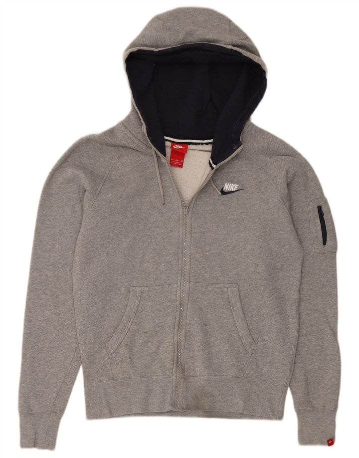 Ανδρικό πουλόβερ Nike με φερμουάρ, μικρό γκρι βαμβακερό