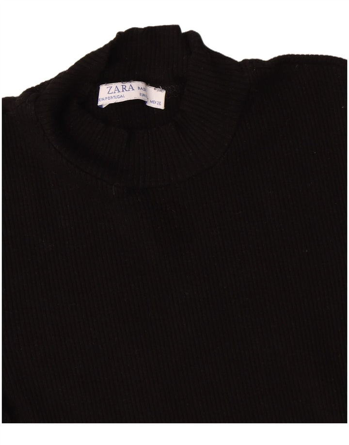 Zara Γυναικείο T-Shirt Top UK 8 Small Black