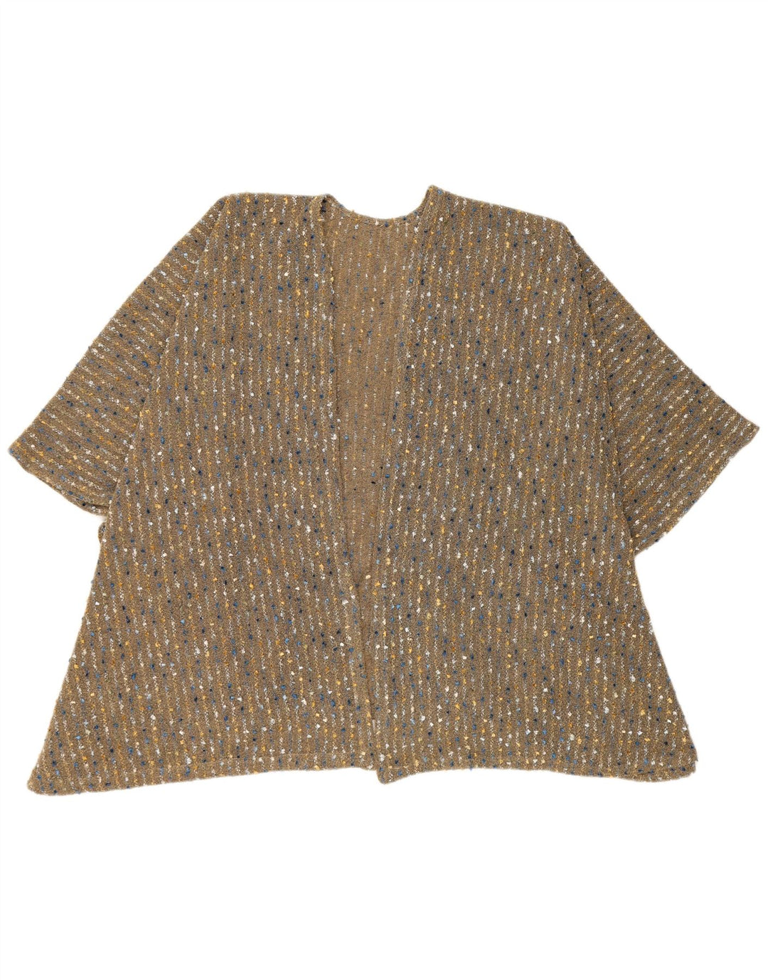 Vintage γυναικείο πουλόβερ Cape Cardigan One Size καφέ ριγέ