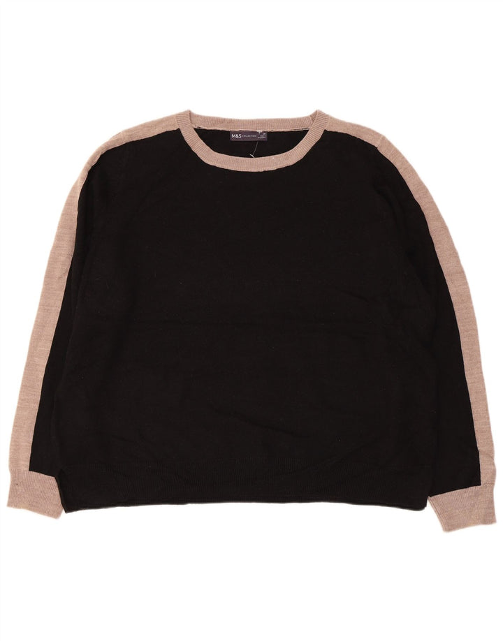 MARKS & SPENCER Γυναικείο πουλόβερ με λαιμόκαυστο UK 20 2XL Μαύρο