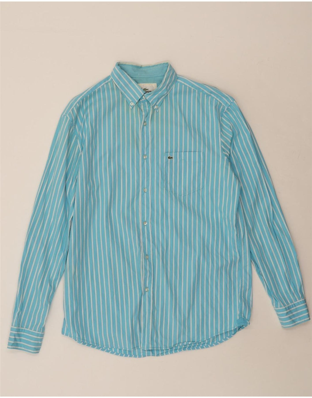Ανδρικό πουκάμισο LACOSTE Regular Fit Μέγεθος 42 Μεγάλο Μπλε ριγέ βαμβακερό