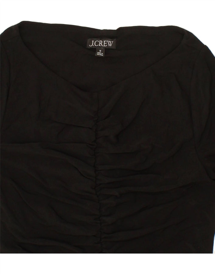 J. CREW Womens Long Sleeve Blouse Top UK 12 Medium Black Polyester Vintage J. Crew and Second-Hand J. Crew from Messina Hembry 