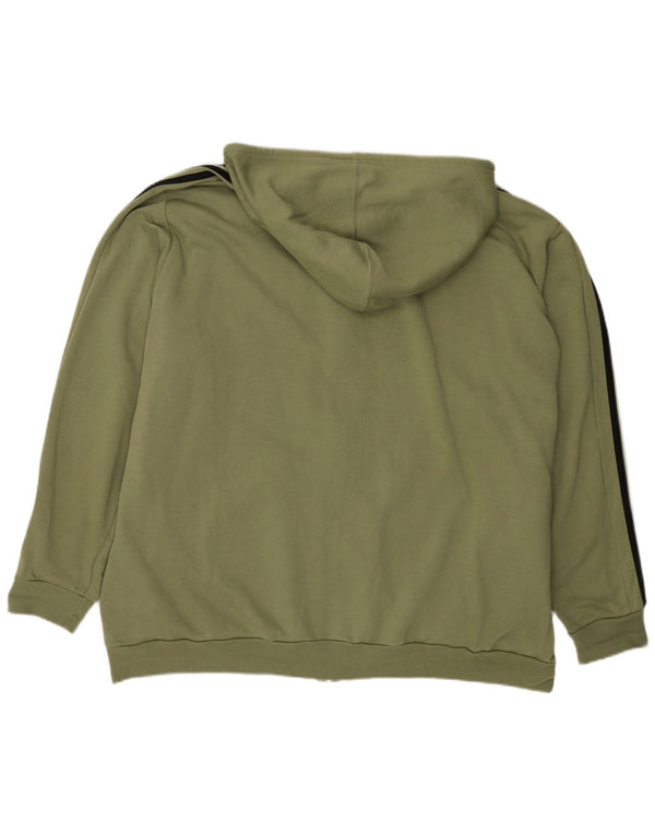 Adidas Mens Zip Hoodie Sweater 3XL Khaki Cotton
