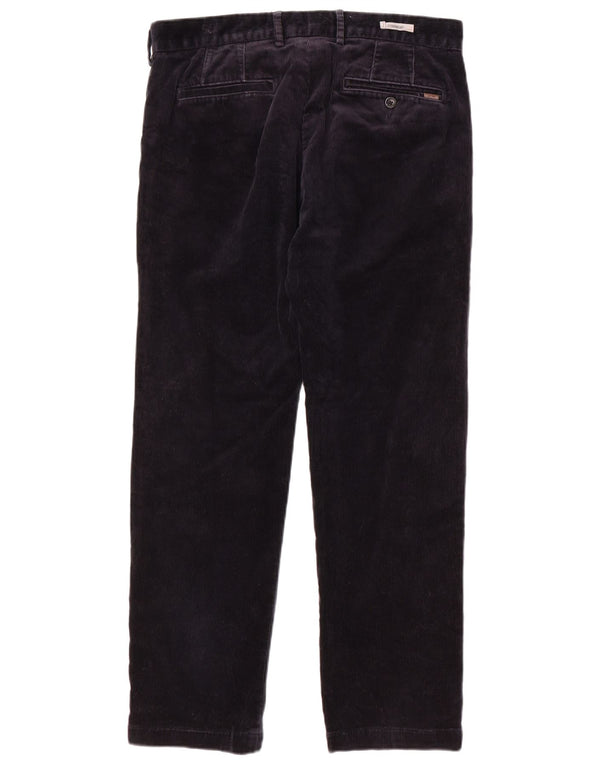 Ανδρικό ίσιο κοτλέ παντελόνι Marks & Spencer W34 L29 Navy Blue Cotton
