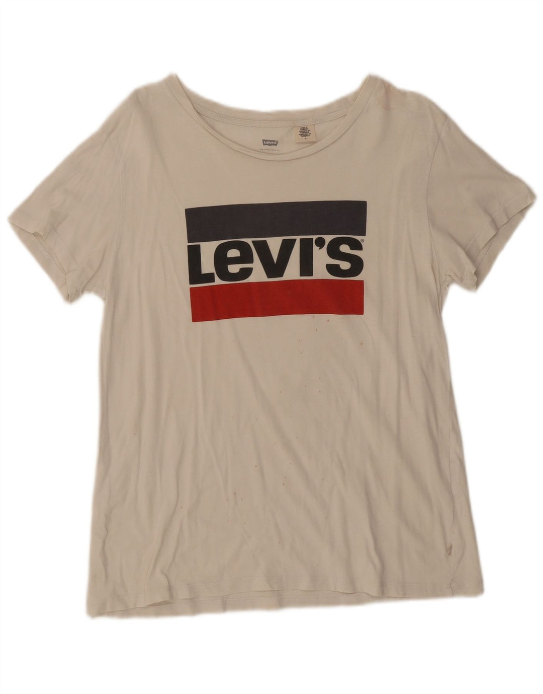 Γυναικείο γραφικό T-Shirt Levi's Top UK 14 Medium White