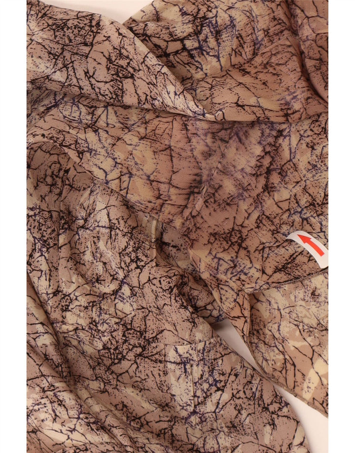Vintage γυναικείο Abstract Pattern Shift φόρεμα UK 16 Large καφέ