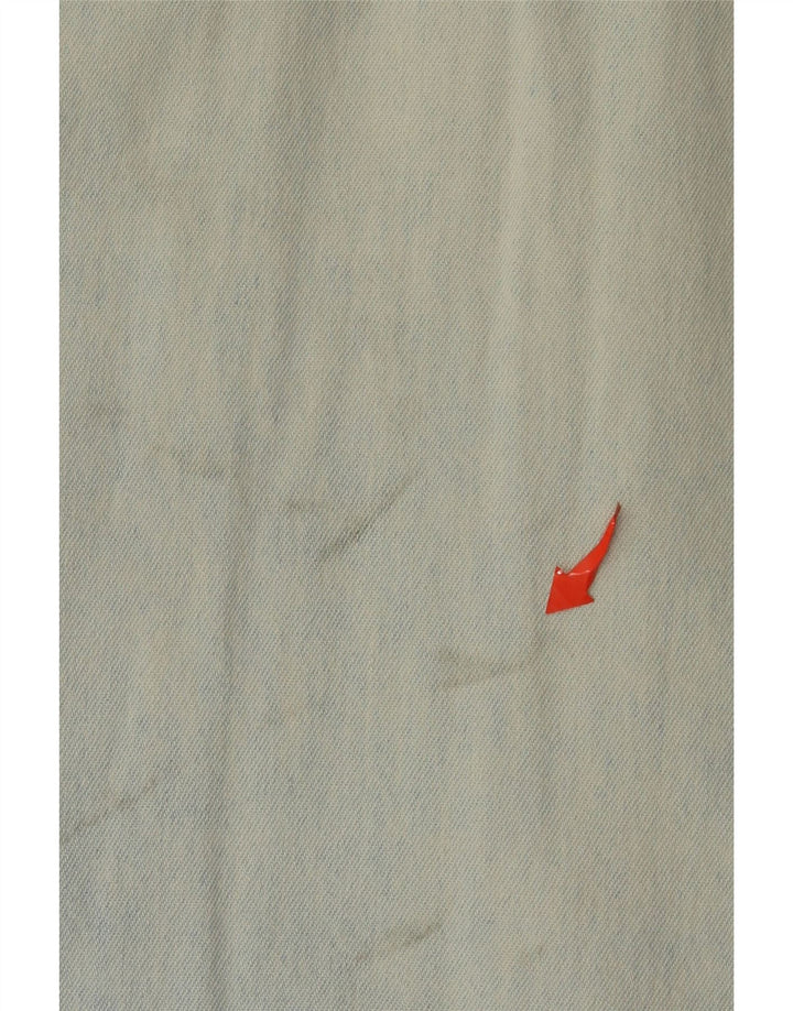 Vintage Ανδρικό κοντομάνικο τζιν πουκάμισο μεγάλο μπλε συνονθύλευμα ρετρό