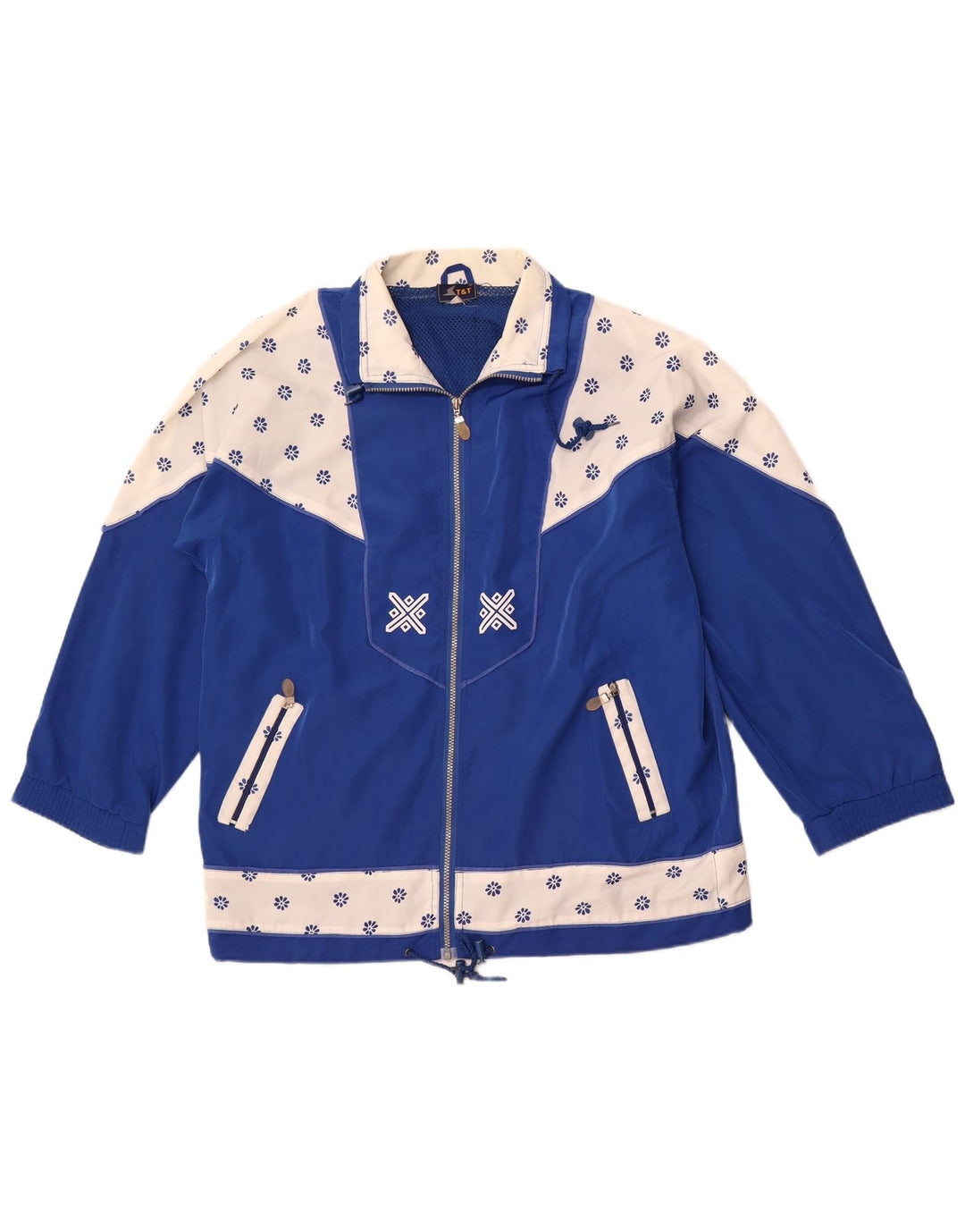 Γυναικεία αθλητική φόρμα VINTAGE Top Jacket 2XL Blue Colourblock Retro