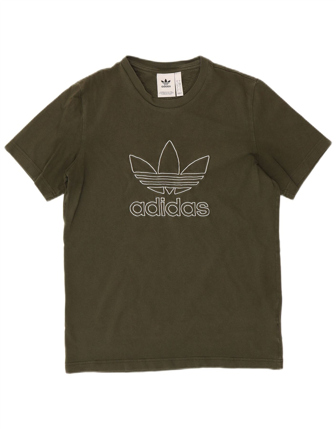 Ανδρικό γραφικό T-Shirt ADIDAS Top Μικρό Χακί Βαμβακερό