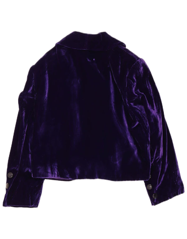 Vintage γυναικείο βελούδινο ανοιχτό μπουφάν Bolero UK 14 Medium Purple