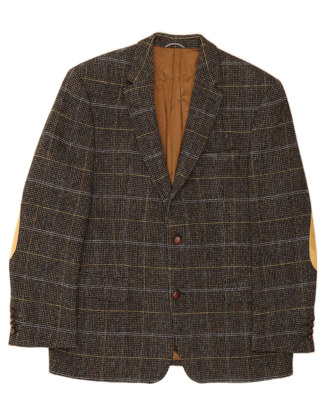MARIO BARUTTI Mens 2 Button Blazer Jacket UK 40 Large Grey Check Wool Vintage Mario Barutti and Second-Hand Mario Barutti from Messina Hembry 