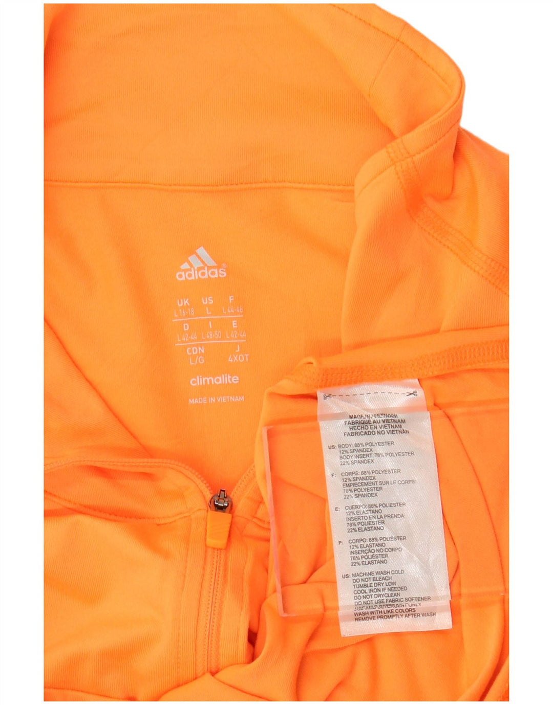 Γυναικεία φόρμα ADIDAS Climalite Pullover Top UK 16/18 Large Orange