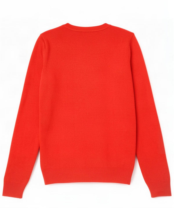Calvin Klein Jeans Boat Neck Jumper πουλόβερ UK 12 Medium Red