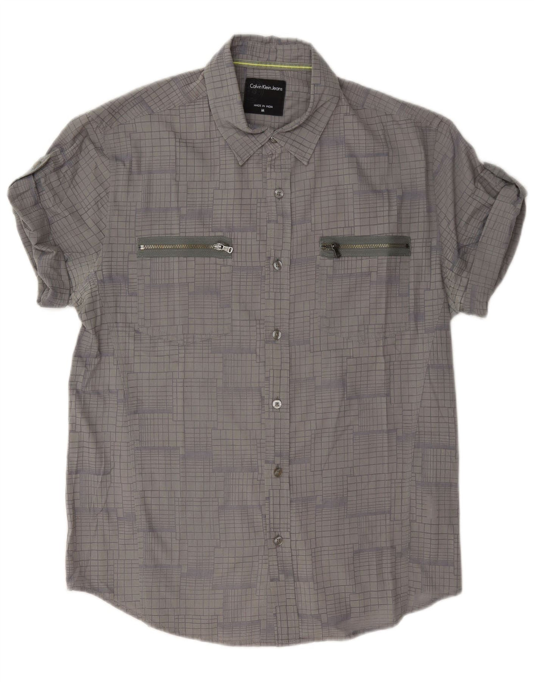 Ανδρικό πουκάμισο Calvin Klein Jeans Medium Grey Check Cotton