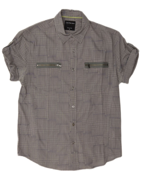 Ανδρικό πουκάμισο Calvin Klein Jeans Medium Grey Check Cotton