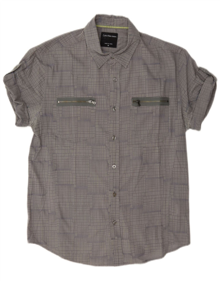 Ανδρικό πουκάμισο Calvin Klein Jeans Medium Grey Check Cotton