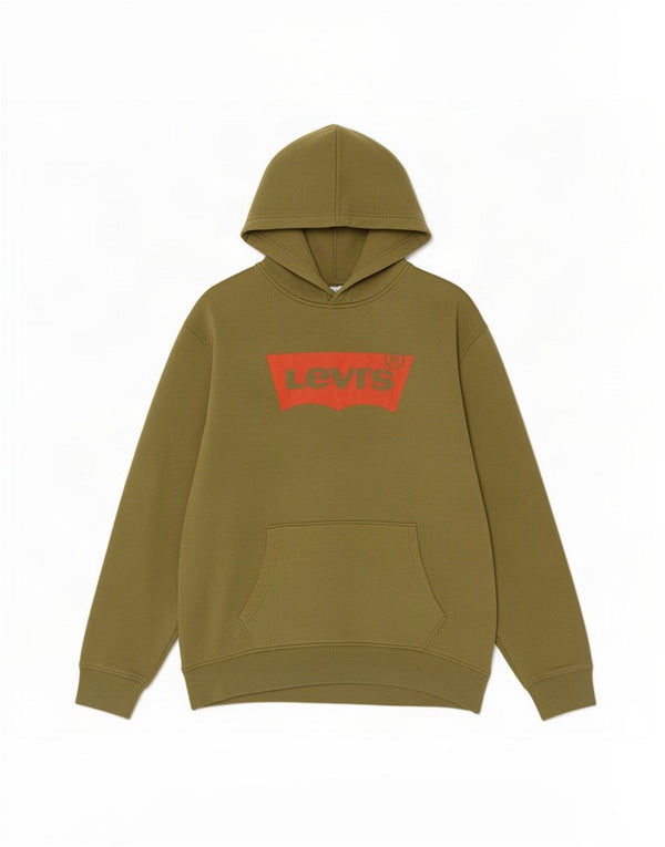 Levi's Mens Standard Graphic Hoodie Jumper Medium Khaki Cotton