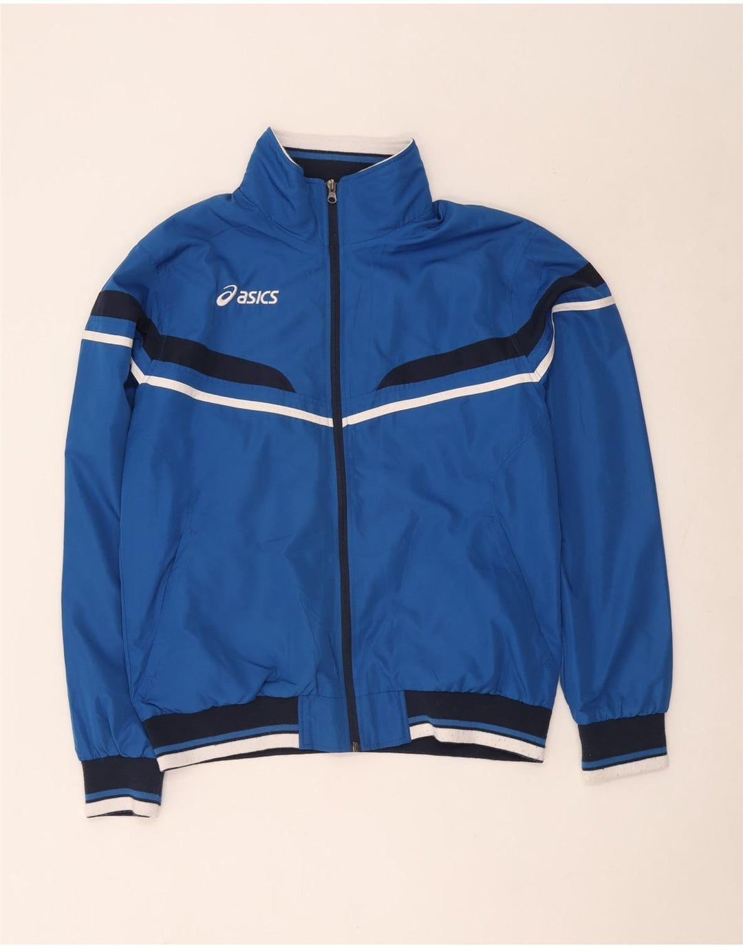 Ανδρικό μπουφάν Asics Bomber UK 42 XL Blue Colourblock Polyester