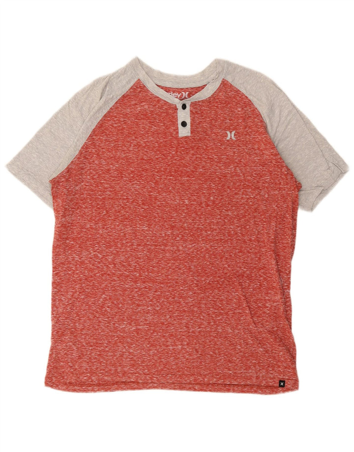 Ανδρικό T-Shirt Hurley Top Medium Red Colorblock Πολυεστέρας