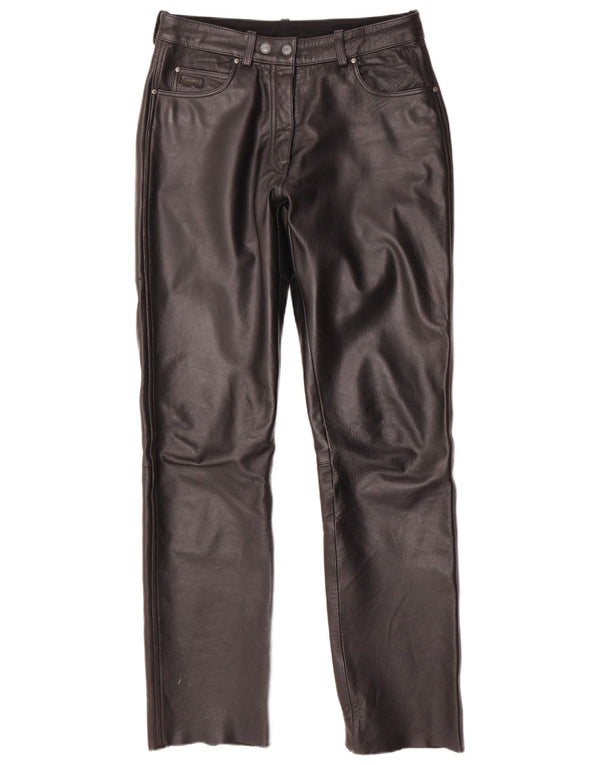 Γυναικείο ίσιο δερμάτινο παντελόνι POLO IT 44 Medium W30 L33 μαύρο δέρμα