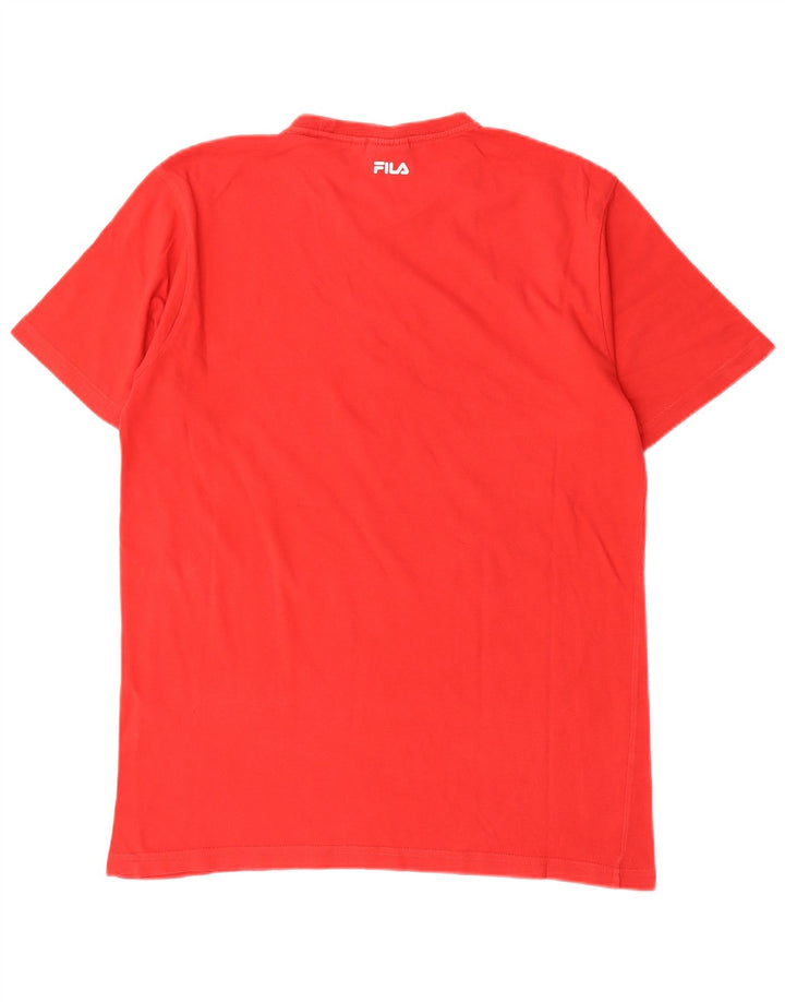 Ανδρικό γραφικό T-Shirt Fila Top Μεσαίο κόκκινο βαμβακερό