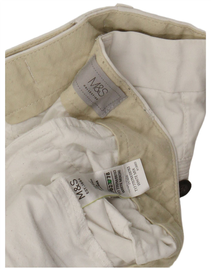 MARKS & SPENCER Ανδρικό σορτς Chino W34 μεγάλο λευκό βαμβακερό