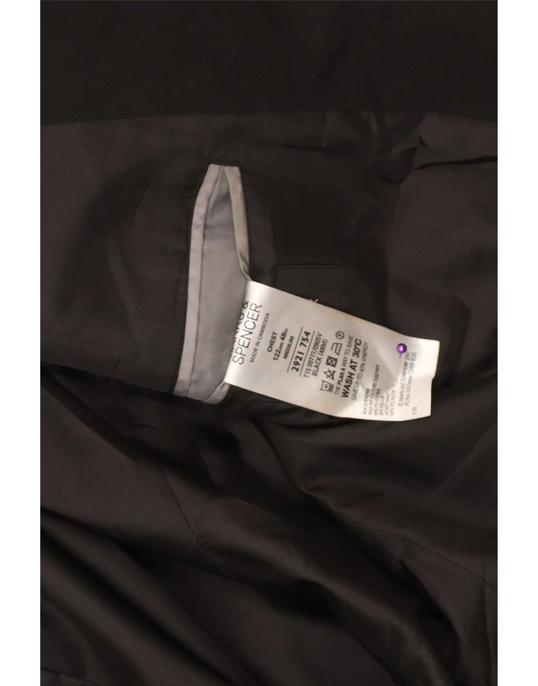Marks & Spencer Ανδρικό μπουφάν blazer UK 48 2XL μαύρο πολυεστέρα