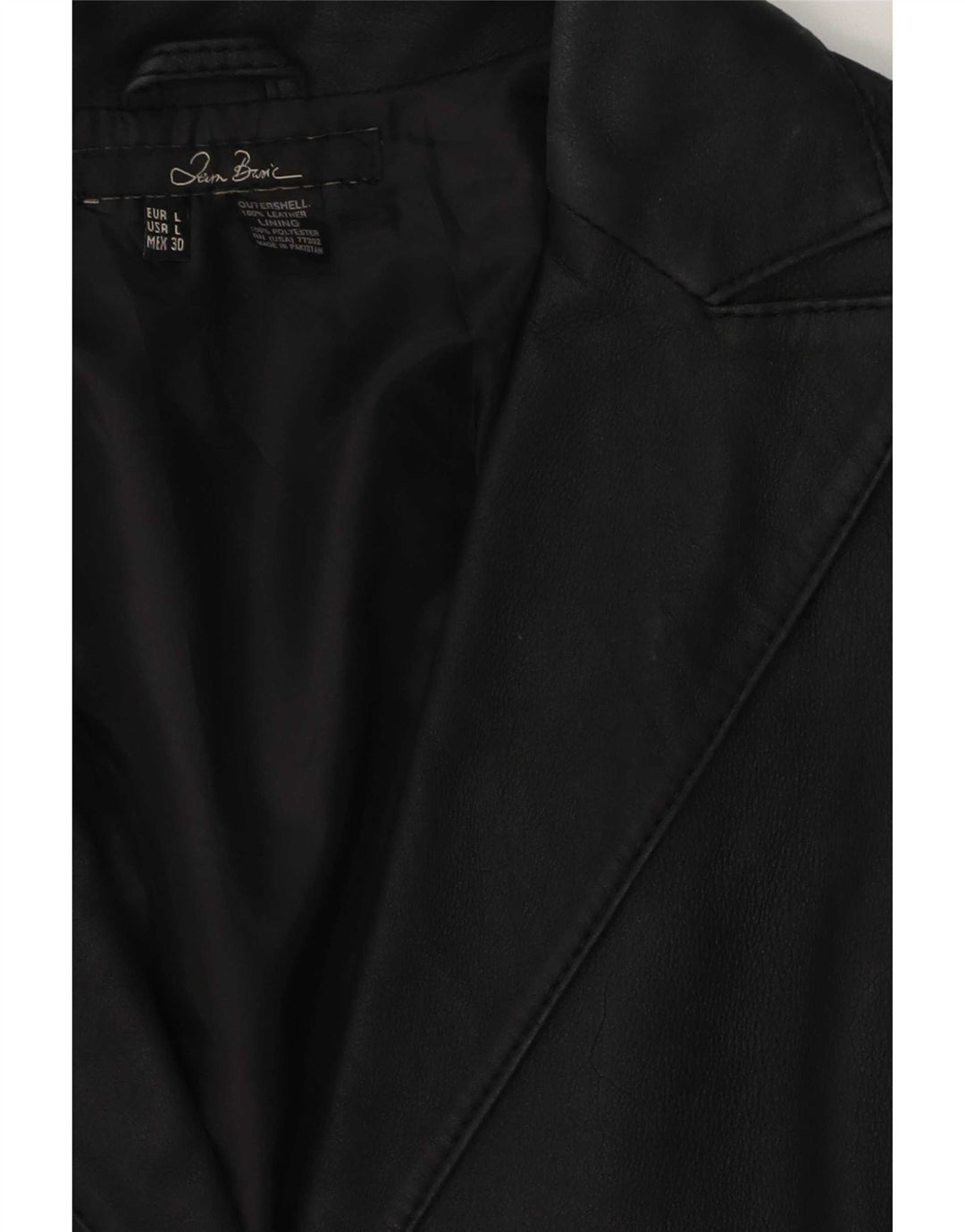Zara Γυναικείο Δερμάτινο Μπλέιζερ Μπουφάν UK 16 Large Μαύρο με 2 κουμπιά