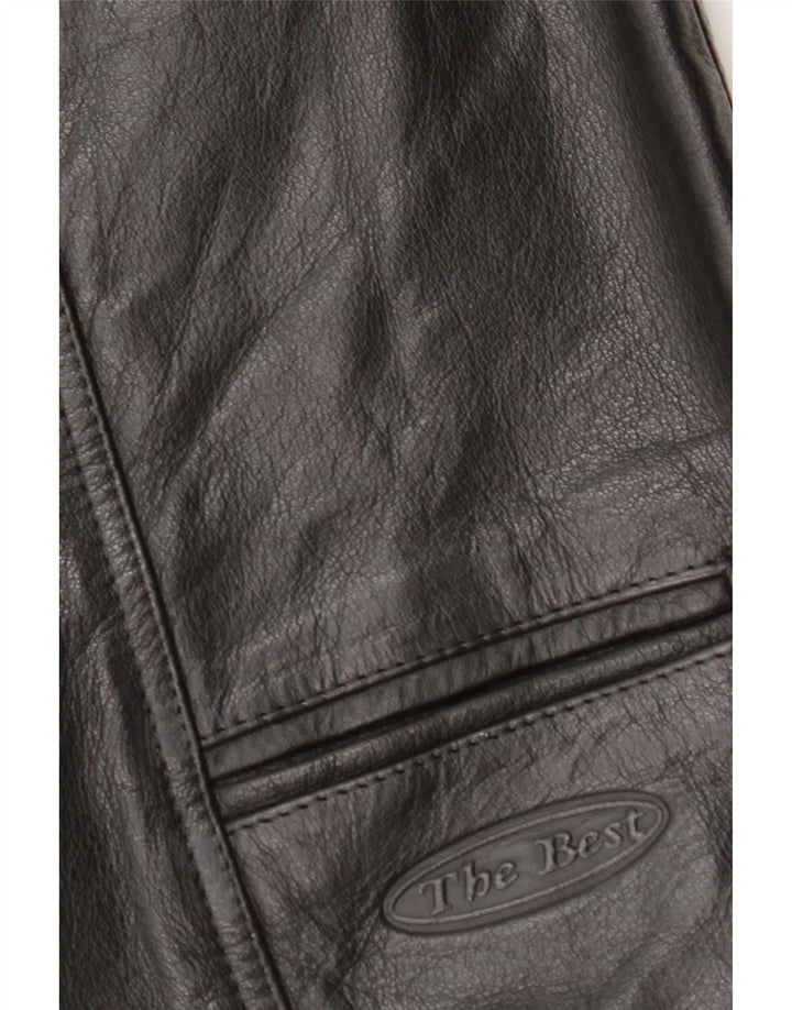 VINTAGE Ανδρικό Δερμάτινο Γιλέκο Μεσαίο Μαύρο