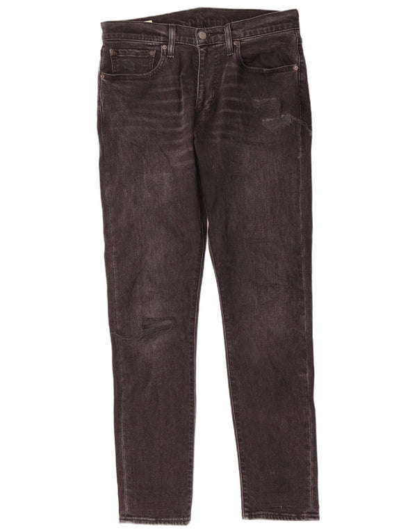Levi's Mens 512 Distressed Slim Tapered Jeans W32 L32 Grey Cotton