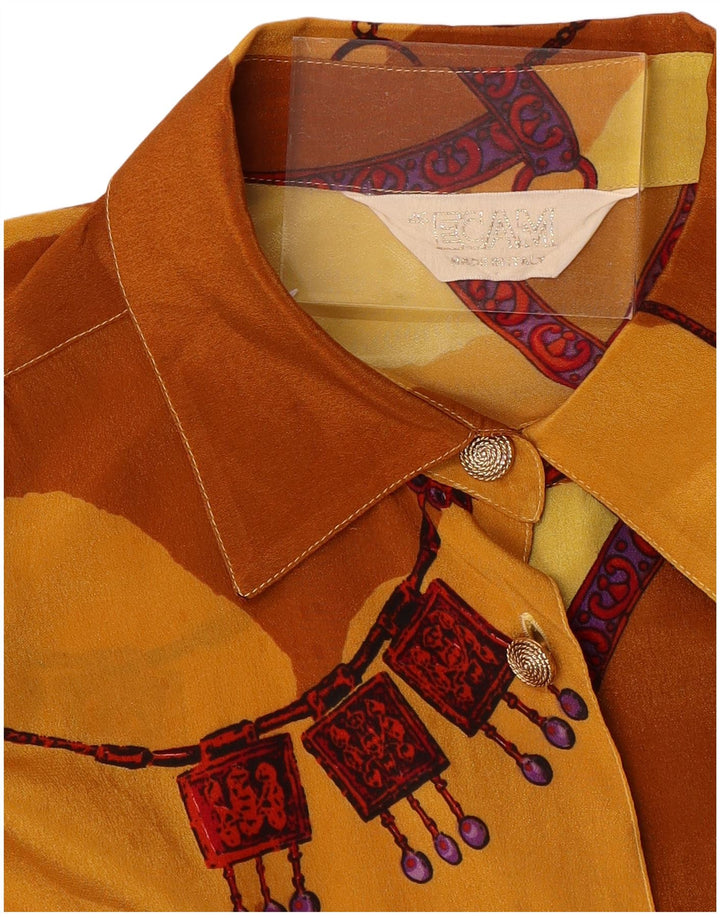 VINTAGE Γυναικείο πουκάμισο Oversized Μπλούζα IT 46 Large Yellow Colourblock