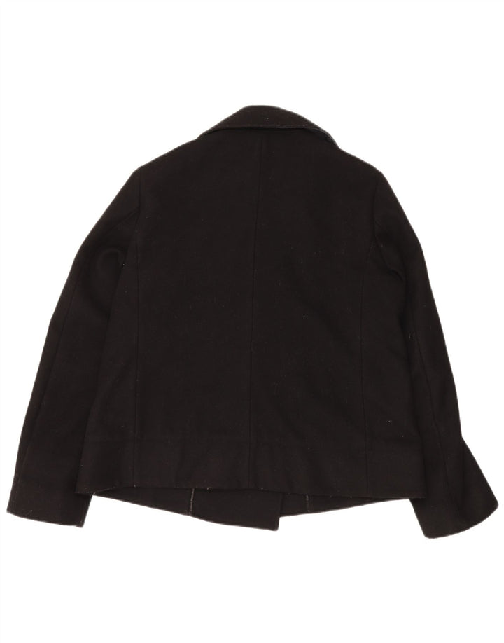 CALVIN KLEIN JEANS Γυναικείο παλτό μπιζελιού UK 14 Μεσαίο μαύρο μαλλί