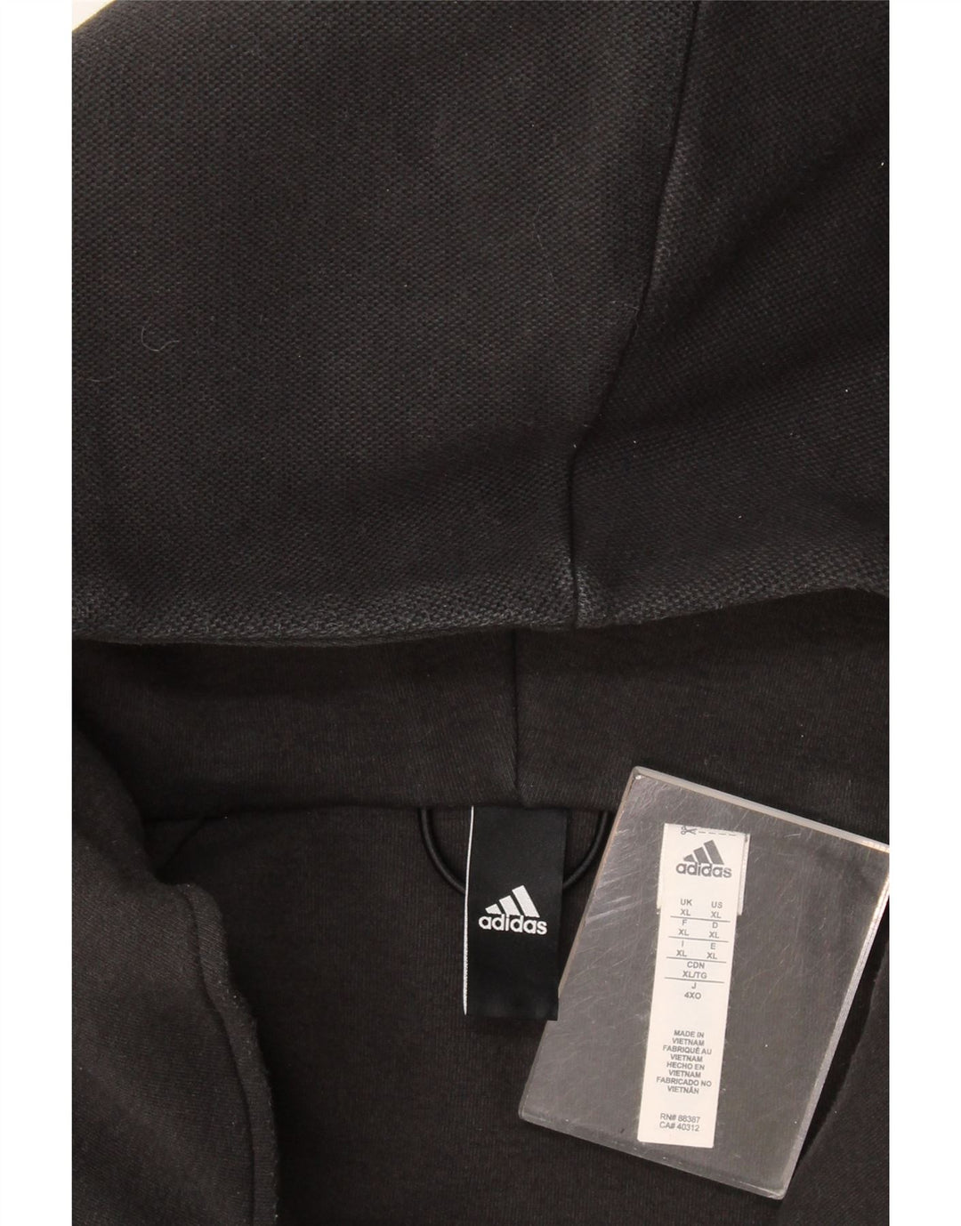 Ανδρικό πουλόβερ Adidas με φερμουάρ XL Μαύρο πολυεστέρα