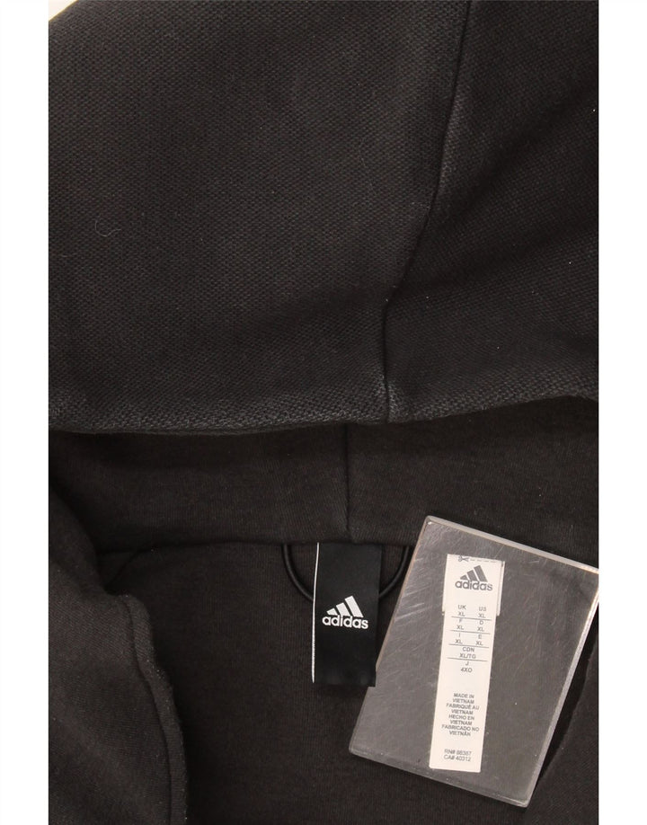 Ανδρικό πουλόβερ Adidas με φερμουάρ XL Μαύρο πολυεστέρα