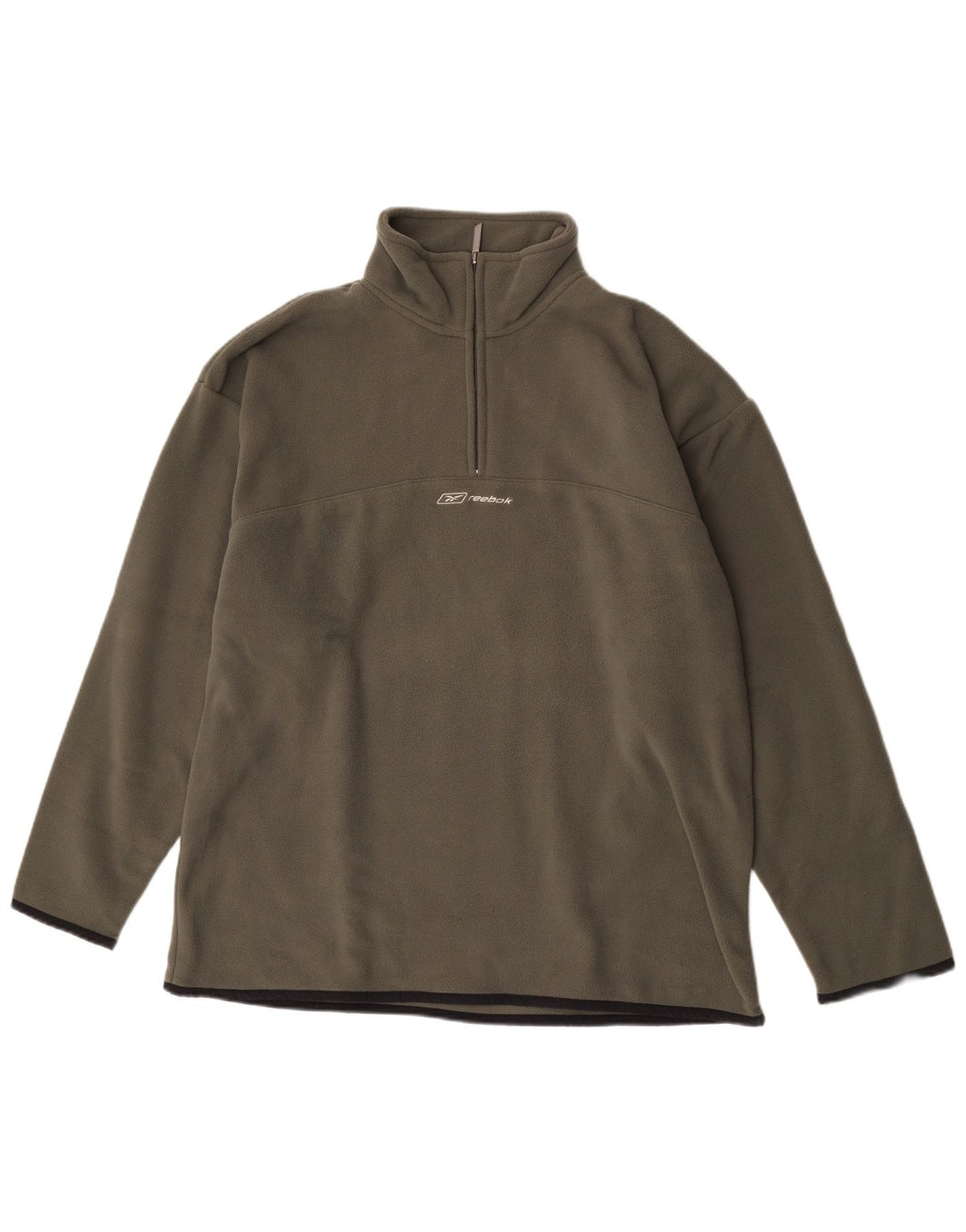 Reebok Ανδρικό φερμουάρ Fleece Jumper Μεγάλο Χακί Πολυεστέρας