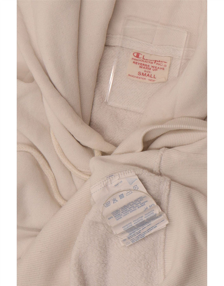 Champion Mens Hoodie Jumper Μικρό λευκό βαμβακερό