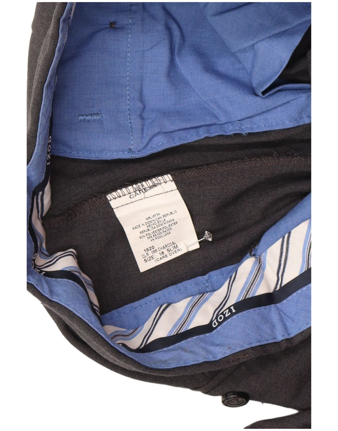 Izod Boys Slim Suit Παντελόνι 15-16 ετών W26 L29 Γκρι Πολυεστέρας