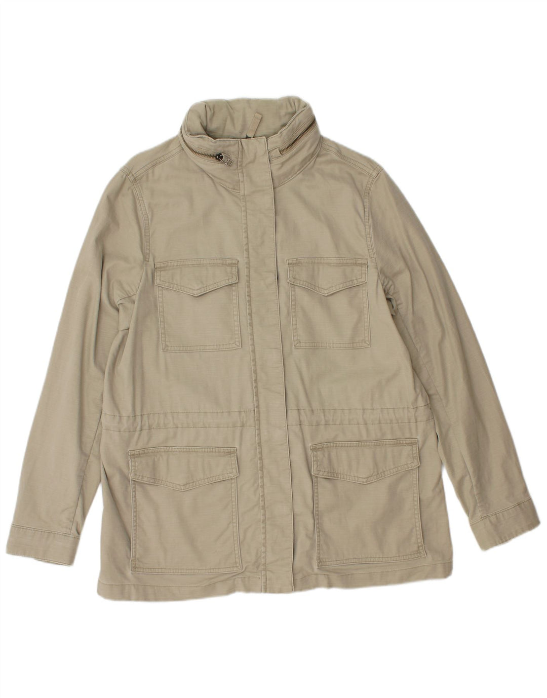 Lands End Γυναικείο Utility Jacket με κουκούλα UK 14 Μεσαίο πράσινο βαμβακερό