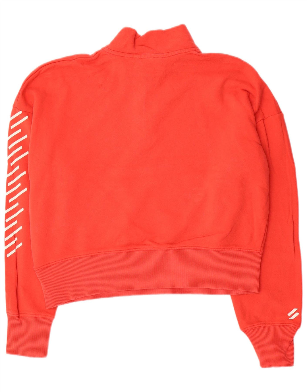 Superdry γυναικεία φούτερ με φερμουάρ με λαιμόκοψη Jumper UK 12 μεσαίο βαμβακερό πορτοκαλί