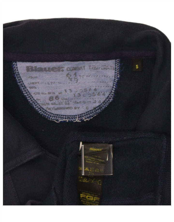 Blauer Γυναικεία αθλητική φόρμα Top Jacket UK 10 Small Navy Blue Cotton