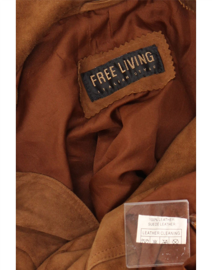 Vintage Ανδρικό Suede Jacket UK 38 Medium Brown Δερμάτινο