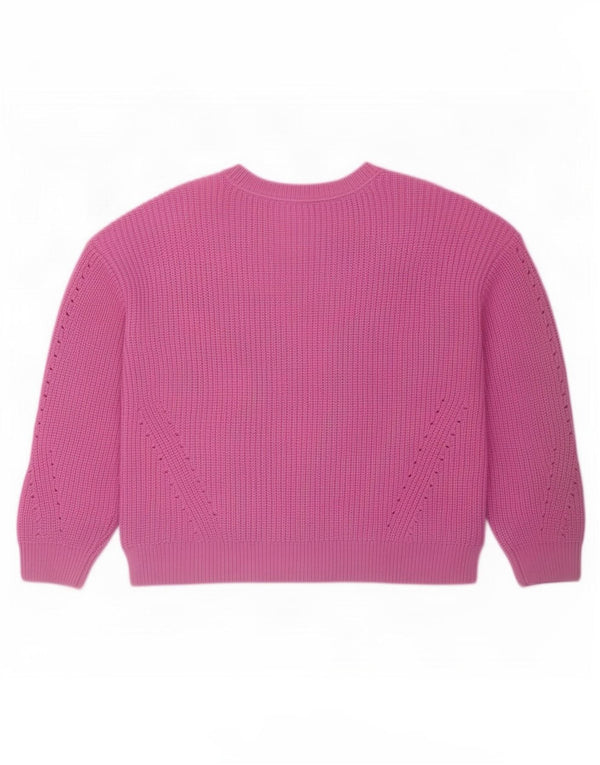 Crew Clothing Γυναικείο πουλόβερ με λαιμό σκακιέρα UK 14 μεγάλο ροζ ακρυλικό