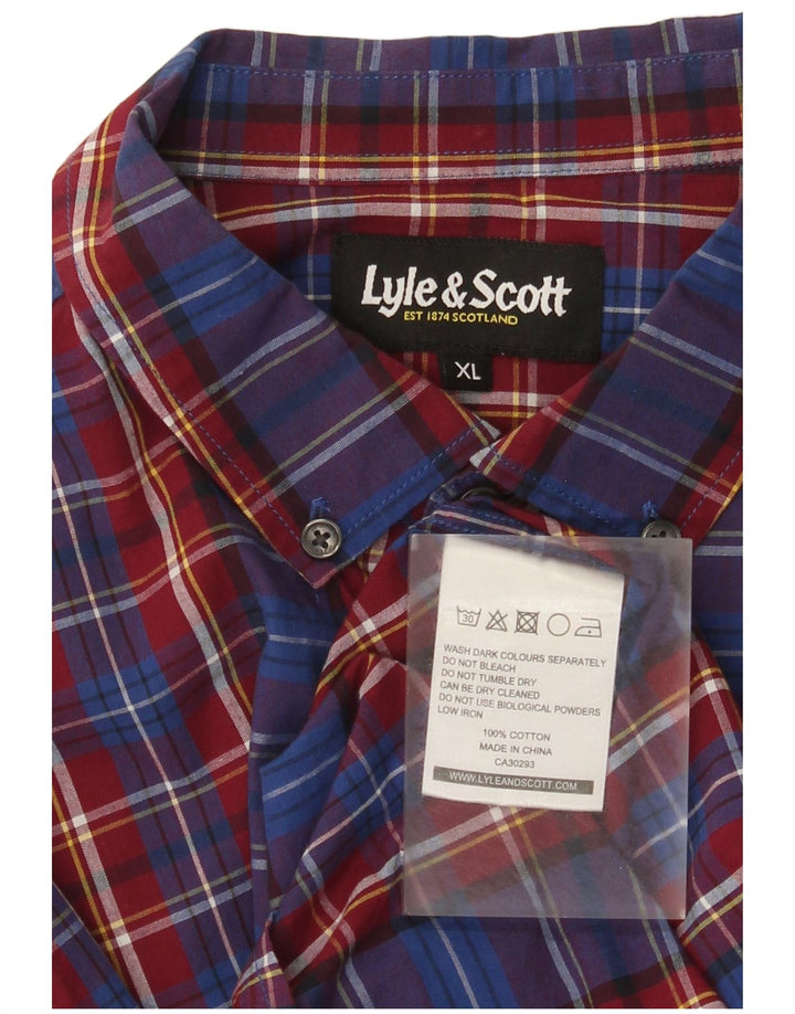 Ανδρικό πουκάμισο Lyle & Scott XL Blue Check Cotton