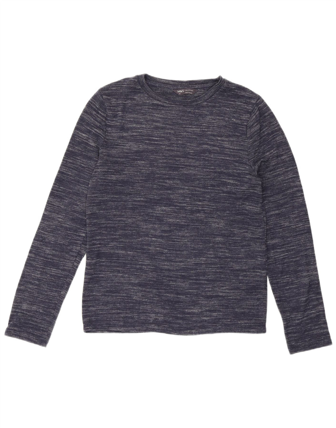 Marks & Spencer Γυναικείο τοπ μακρυμάνικο UK 10 Small Navy Blue Flecked