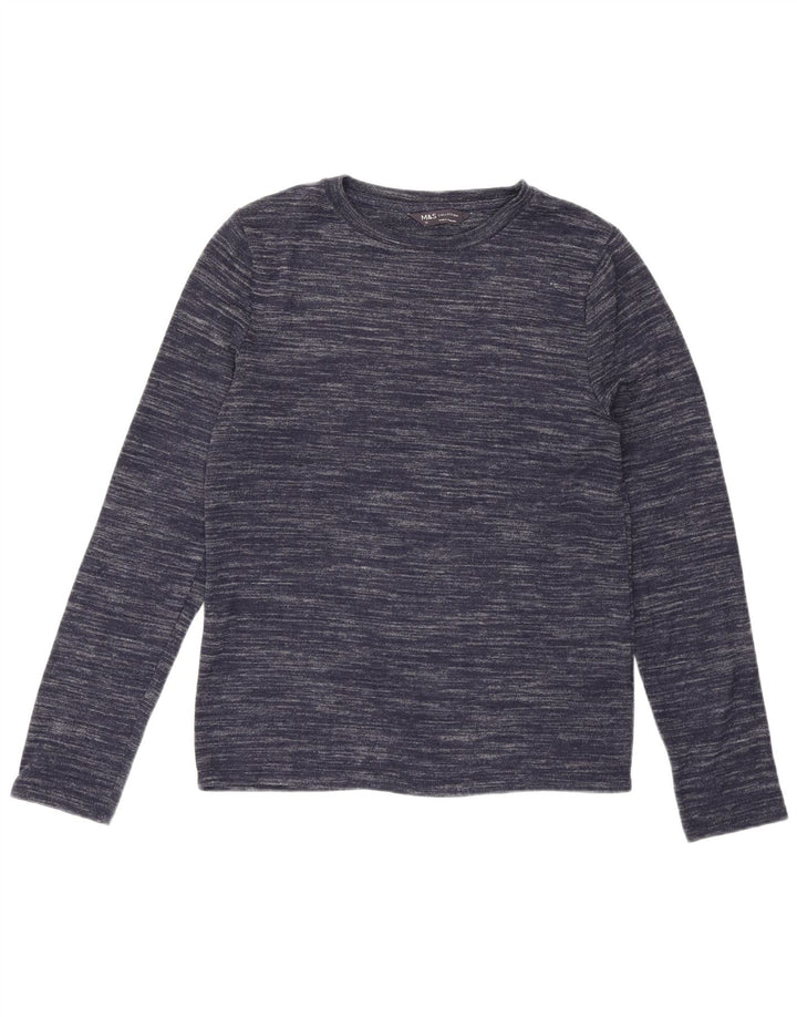 Marks & Spencer Γυναικείο τοπ μακρυμάνικο UK 10 Small Navy Blue Flecked