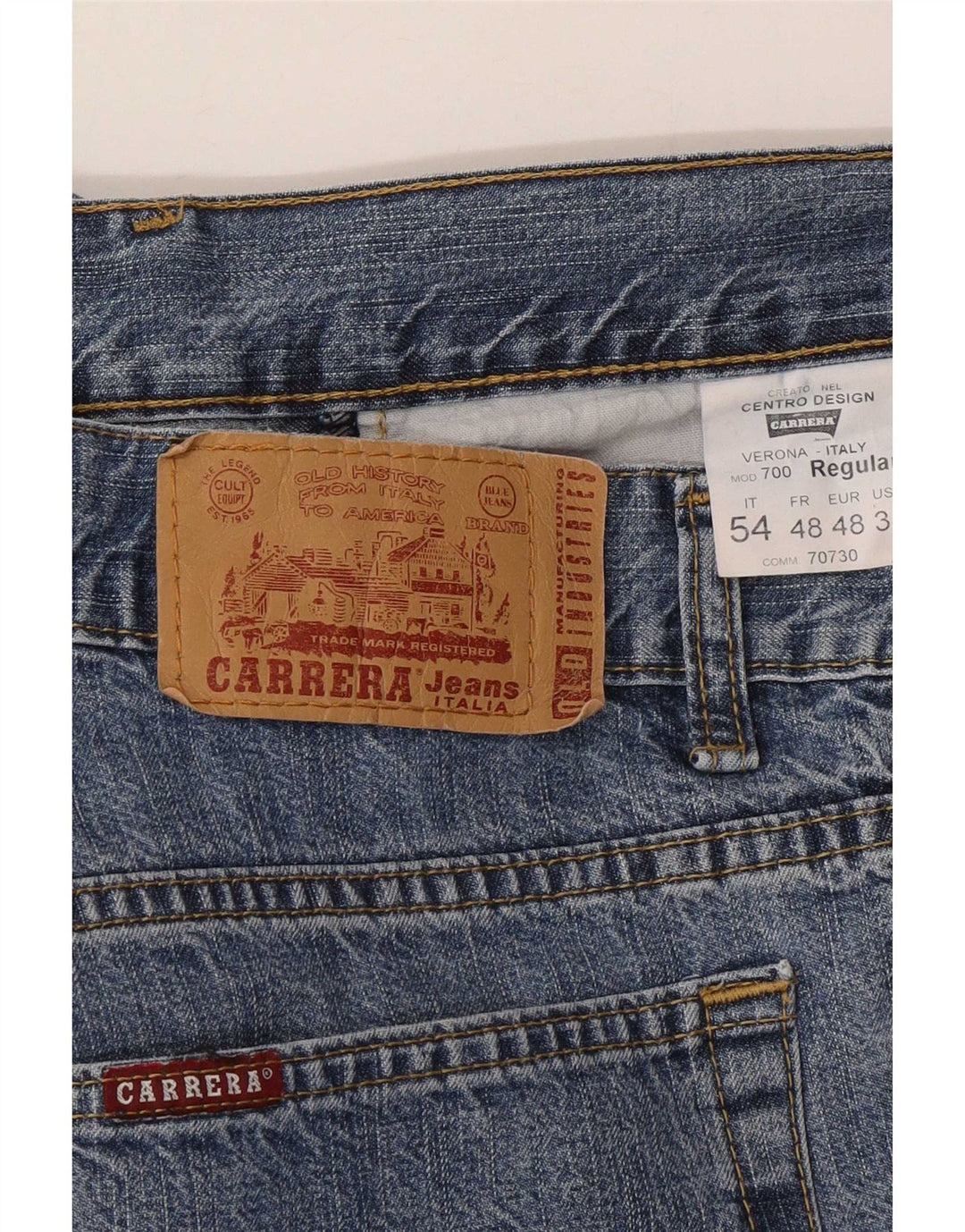 Carrera Mens 700 Regular Straight Jeans W38 L28 Μπλε Βαμβακερό