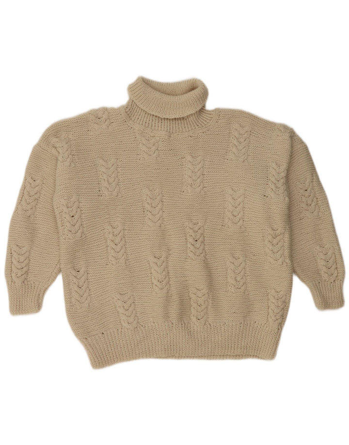 Vintage γυναικείο πουλόβερ με ρολό ρολό UK 20 2XL Off White