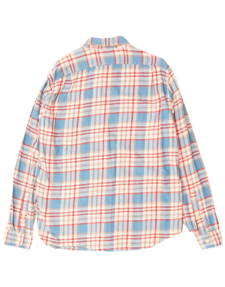 J. CREW Ανδρικό φανελένιο πουκάμισο Slim Fit Large Blue Check Cotton