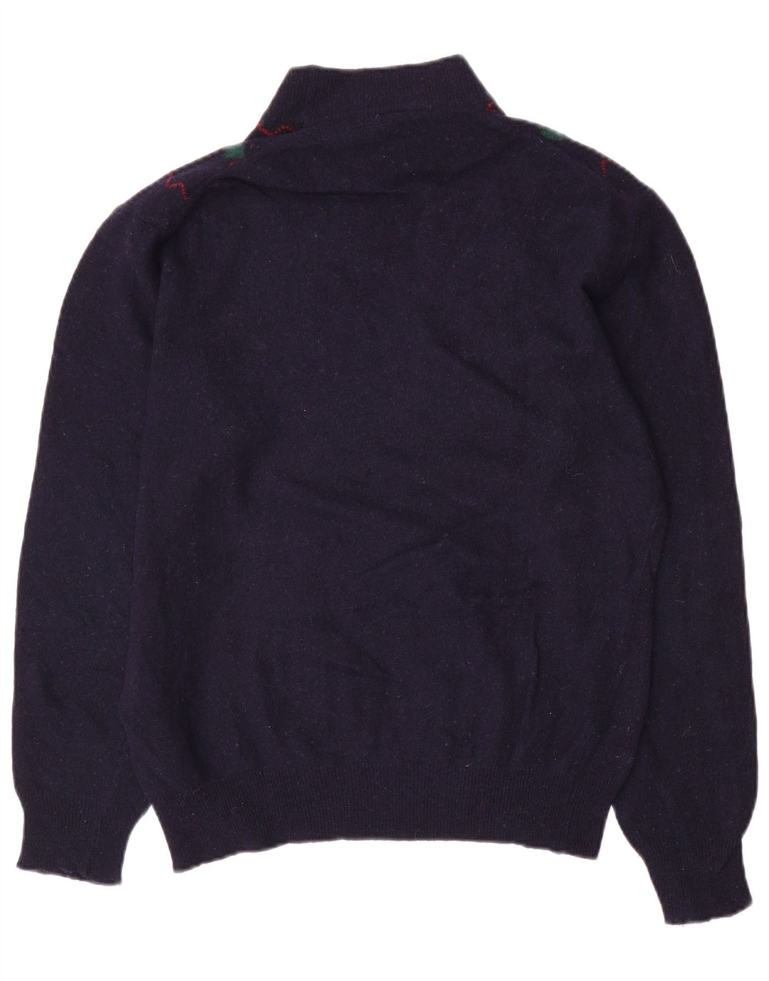 Vintage ανδρικό πουλόβερ με λαιμόκοψη με λαιμόκοψη μεσαίου μήκους Navy μπλε Argyle/Diamond