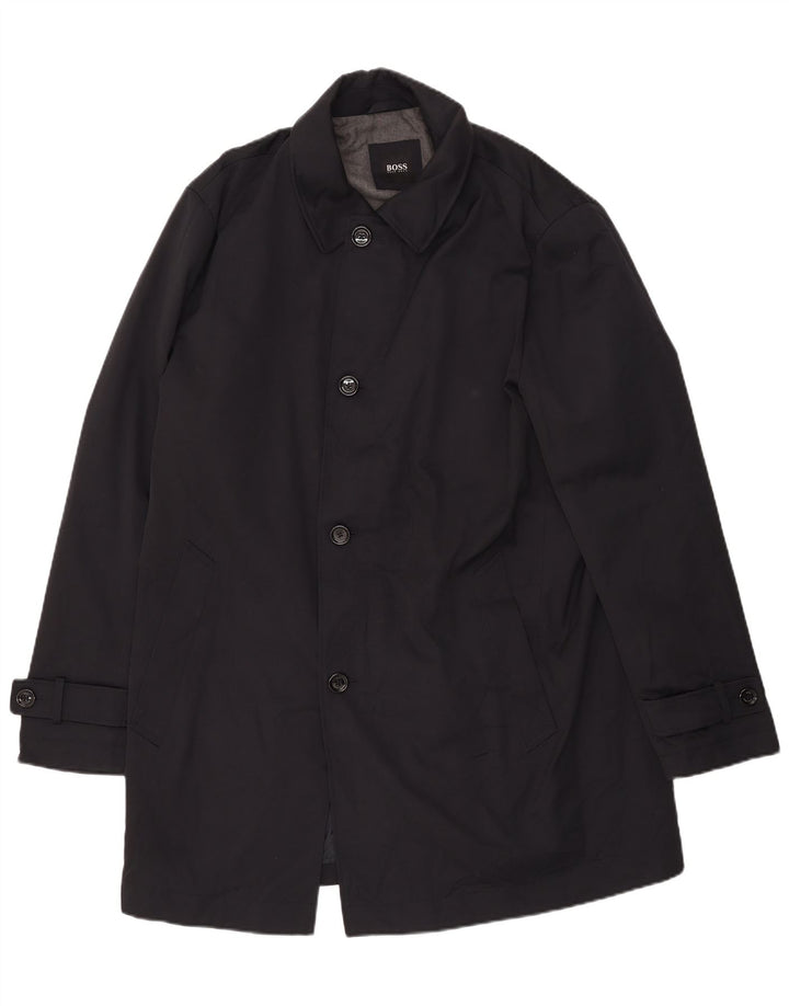 Ανδρικό πανωφόρι Hugo Boss EU 56 3XL Μαύρο βαμβακερό